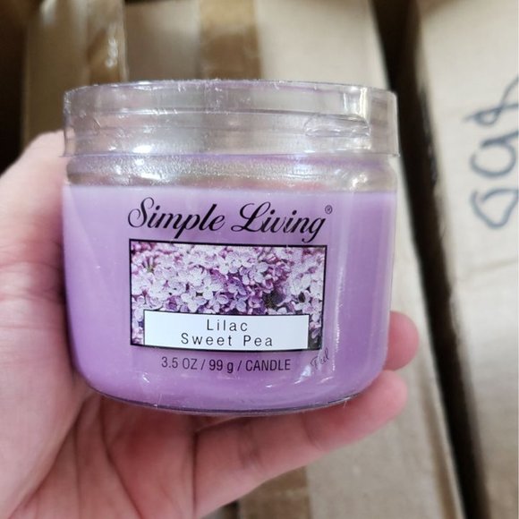 Lilac Sweet Pea Simple Living 3.5OZ Scented Candle - Picture 2 of 5